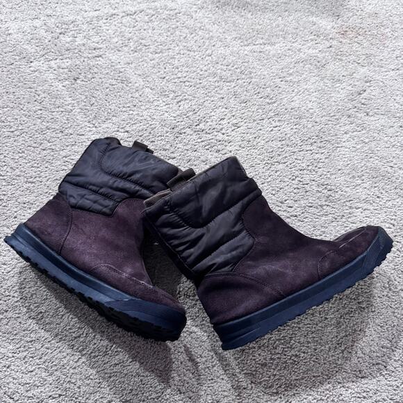 Lands' End Shoes - Lands End Commuter Suede Leather Brown Winter Pull On Boots Women's Size 9.5